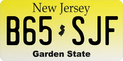 NJ license plate B65SJF