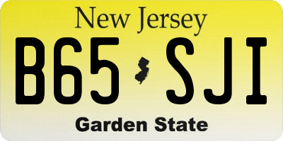NJ license plate B65SJI