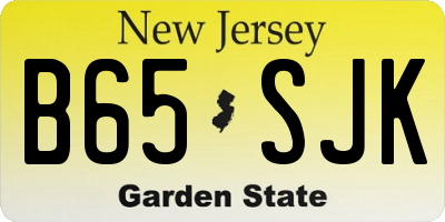 NJ license plate B65SJK
