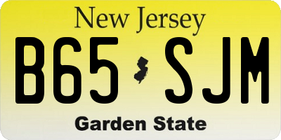 NJ license plate B65SJM