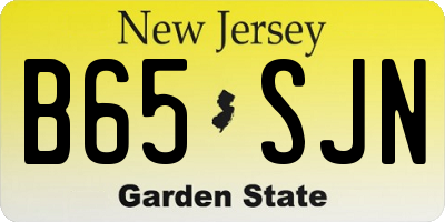 NJ license plate B65SJN