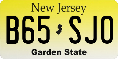 NJ license plate B65SJO