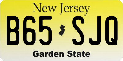 NJ license plate B65SJQ