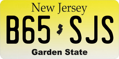 NJ license plate B65SJS