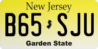 NJ license plate B65SJU