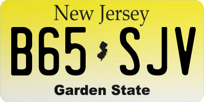NJ license plate B65SJV