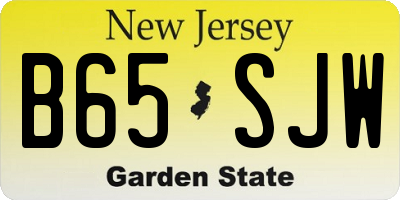 NJ license plate B65SJW