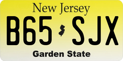 NJ license plate B65SJX