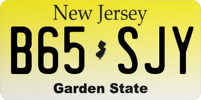 NJ license plate B65SJY