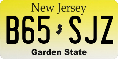 NJ license plate B65SJZ