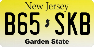 NJ license plate B65SKB
