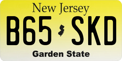 NJ license plate B65SKD