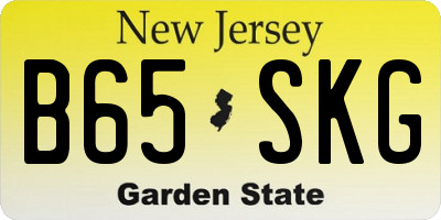 NJ license plate B65SKG