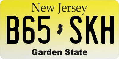 NJ license plate B65SKH