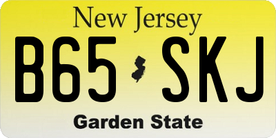 NJ license plate B65SKJ