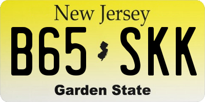 NJ license plate B65SKK