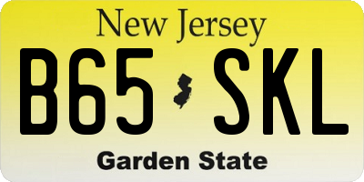 NJ license plate B65SKL