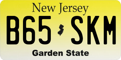 NJ license plate B65SKM