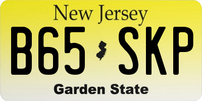 NJ license plate B65SKP