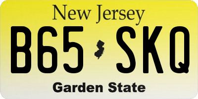 NJ license plate B65SKQ
