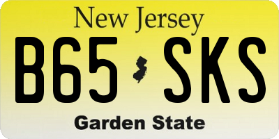 NJ license plate B65SKS