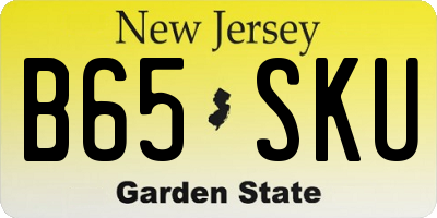 NJ license plate B65SKU