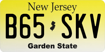 NJ license plate B65SKV