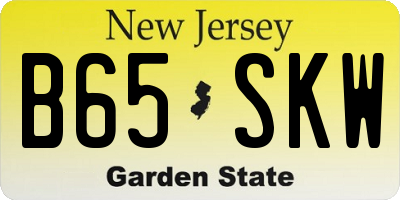NJ license plate B65SKW