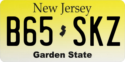 NJ license plate B65SKZ