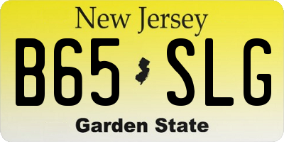 NJ license plate B65SLG