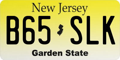 NJ license plate B65SLK