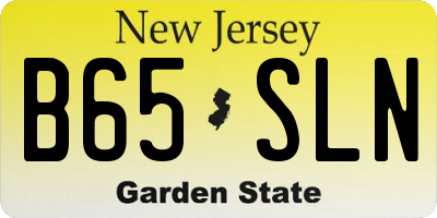 NJ license plate B65SLN