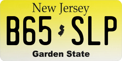 NJ license plate B65SLP