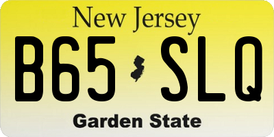 NJ license plate B65SLQ