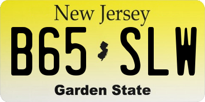 NJ license plate B65SLW