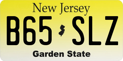 NJ license plate B65SLZ