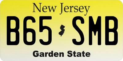 NJ license plate B65SMB