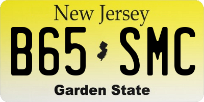 NJ license plate B65SMC