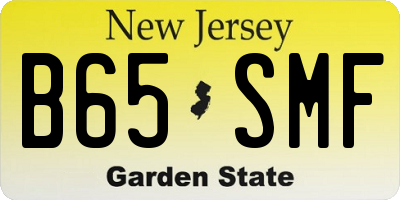 NJ license plate B65SMF