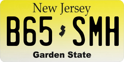 NJ license plate B65SMH