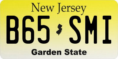 NJ license plate B65SMI
