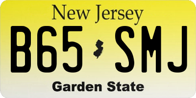NJ license plate B65SMJ