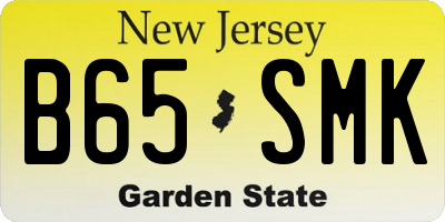 NJ license plate B65SMK