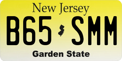 NJ license plate B65SMM