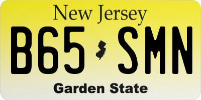 NJ license plate B65SMN
