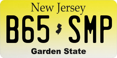 NJ license plate B65SMP