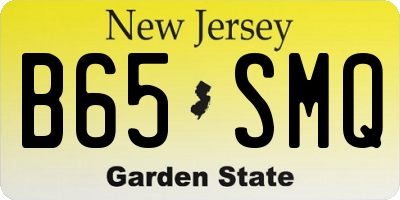 NJ license plate B65SMQ