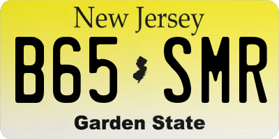 NJ license plate B65SMR