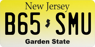 NJ license plate B65SMU