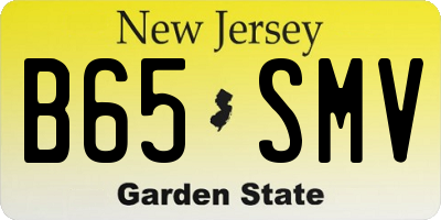 NJ license plate B65SMV